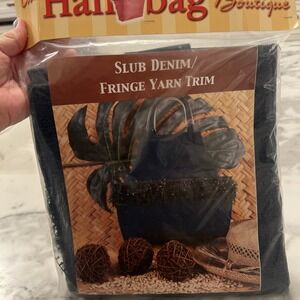 Purse Kit Craft DIY Plastic Handle Denim Fringe Trim Hancock Fabric Handbag Tote